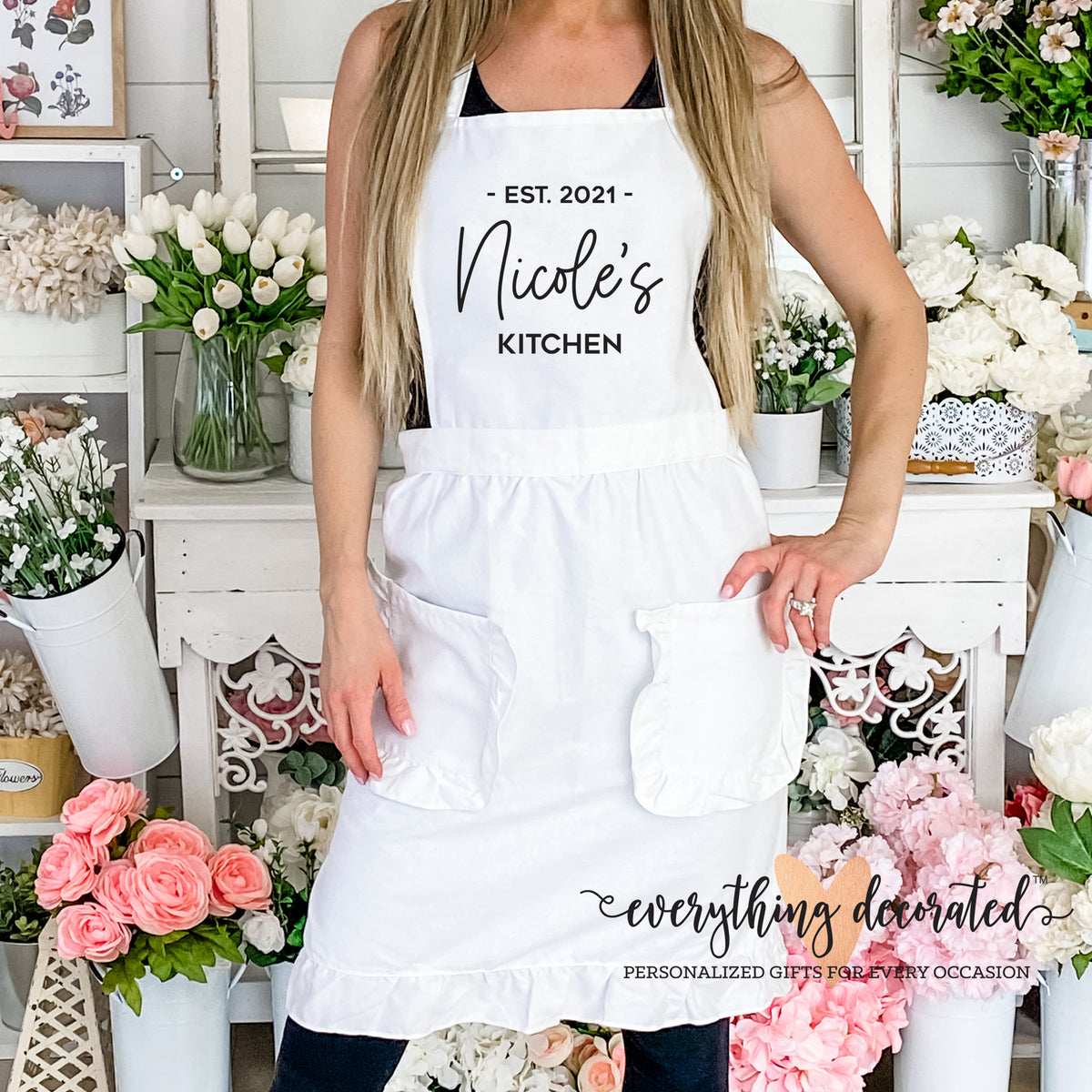 Personalized Best Mom Hands Down Kitchen Apron