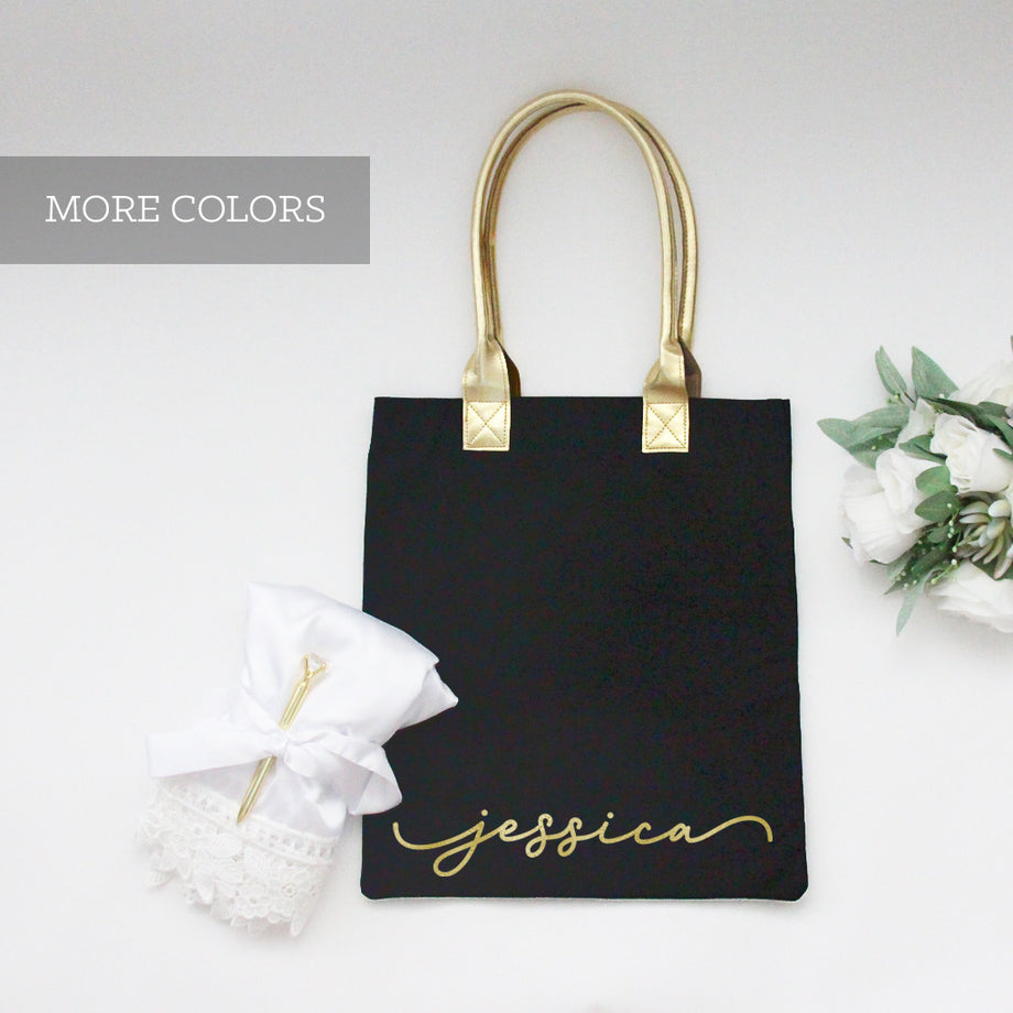 Bridesmaid Tote . Personalized Bridesmaid Gift Bags. Custom Name Bag. Zipper  Tote – Giftsparkes